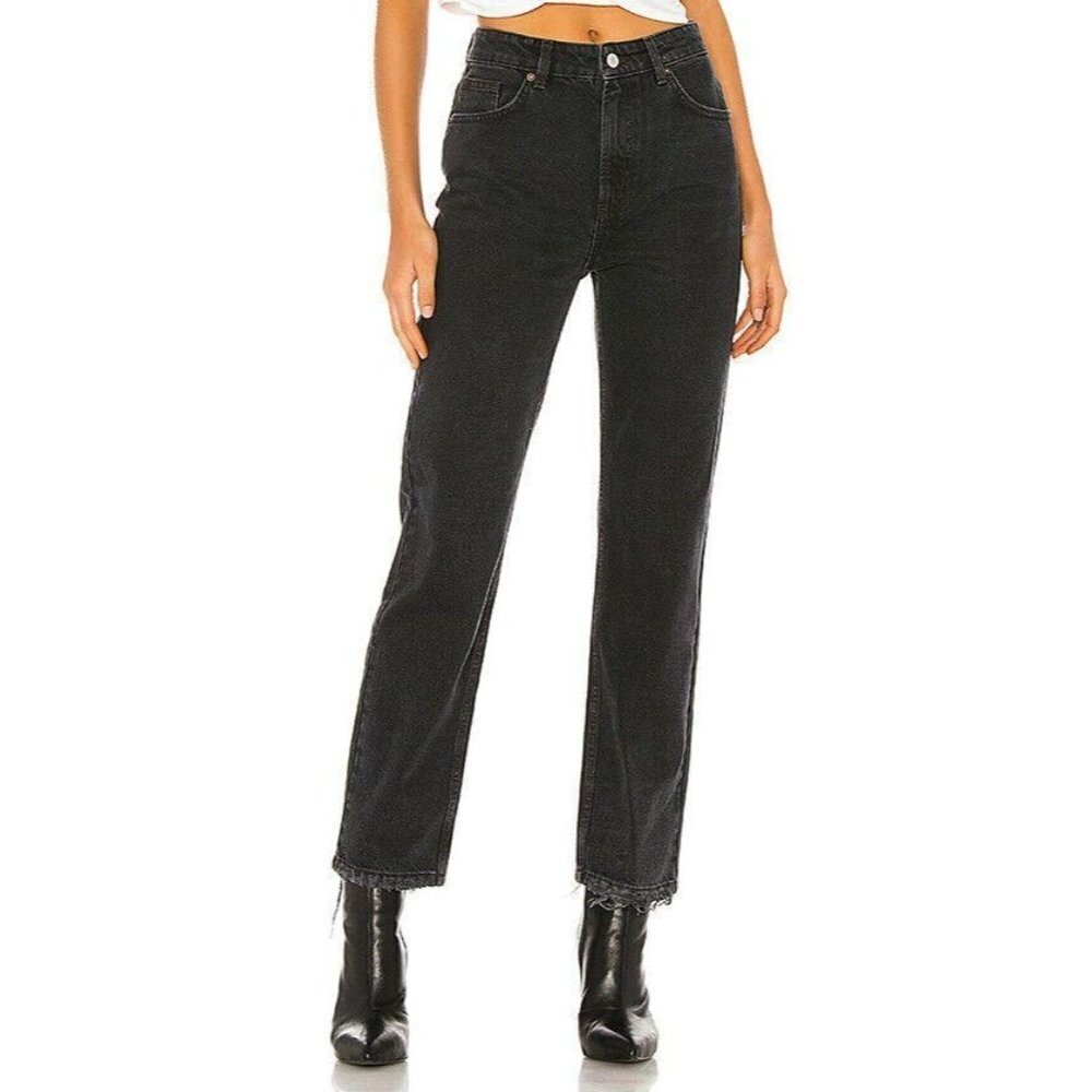 We the Free Free People Dakota Straight Leg Jeans Women 26 Black High Waist NWOT